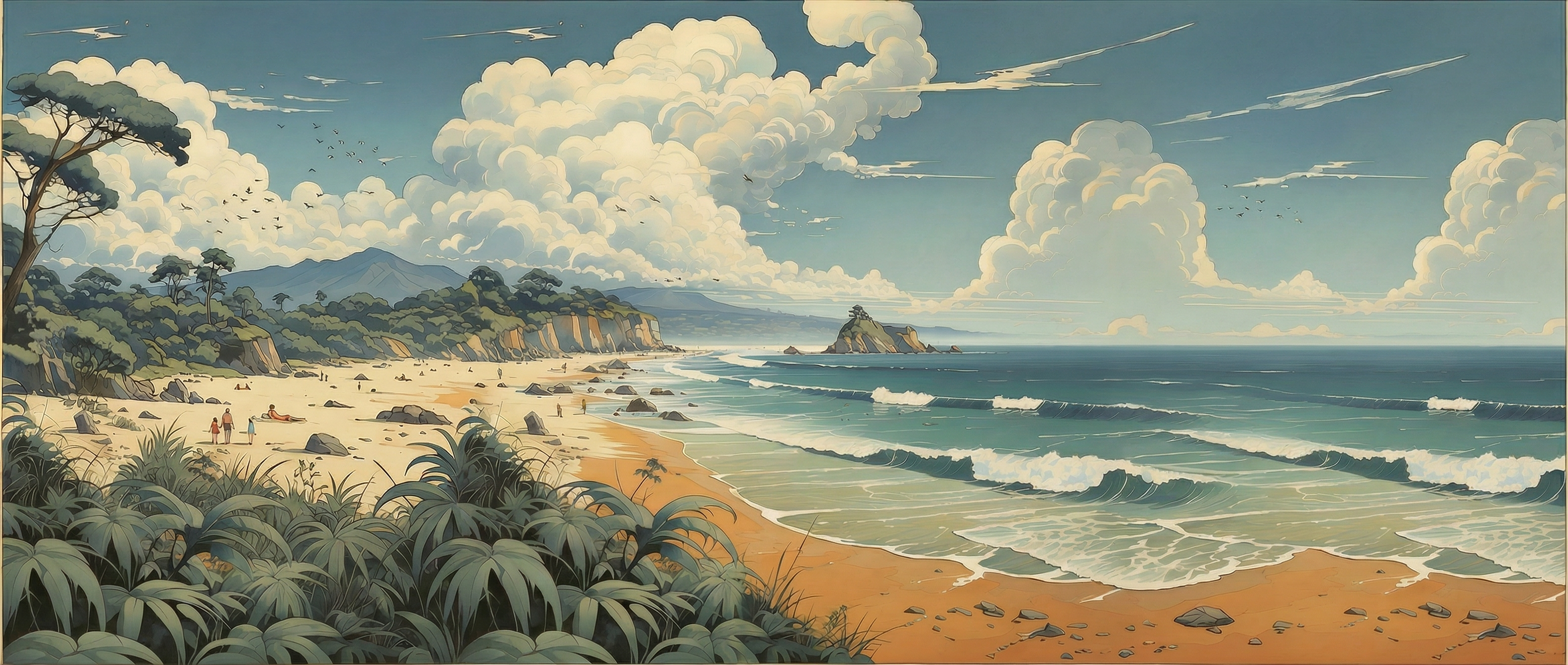 New Zealand coastal landscape